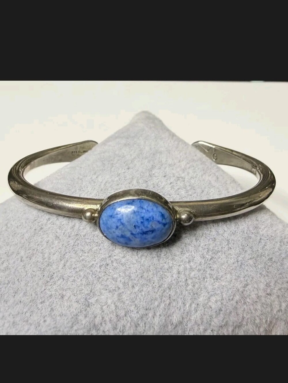 Nelson Garcia Denim Lapis Sterling Silver 6" Cuff Bracelet
